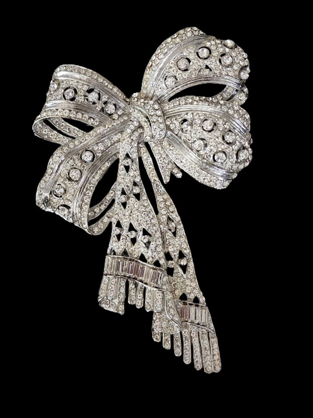 VINTAGE Thelma Deutsch Massive 4.5" Runway Bow Brooch - 80s Glam Statement